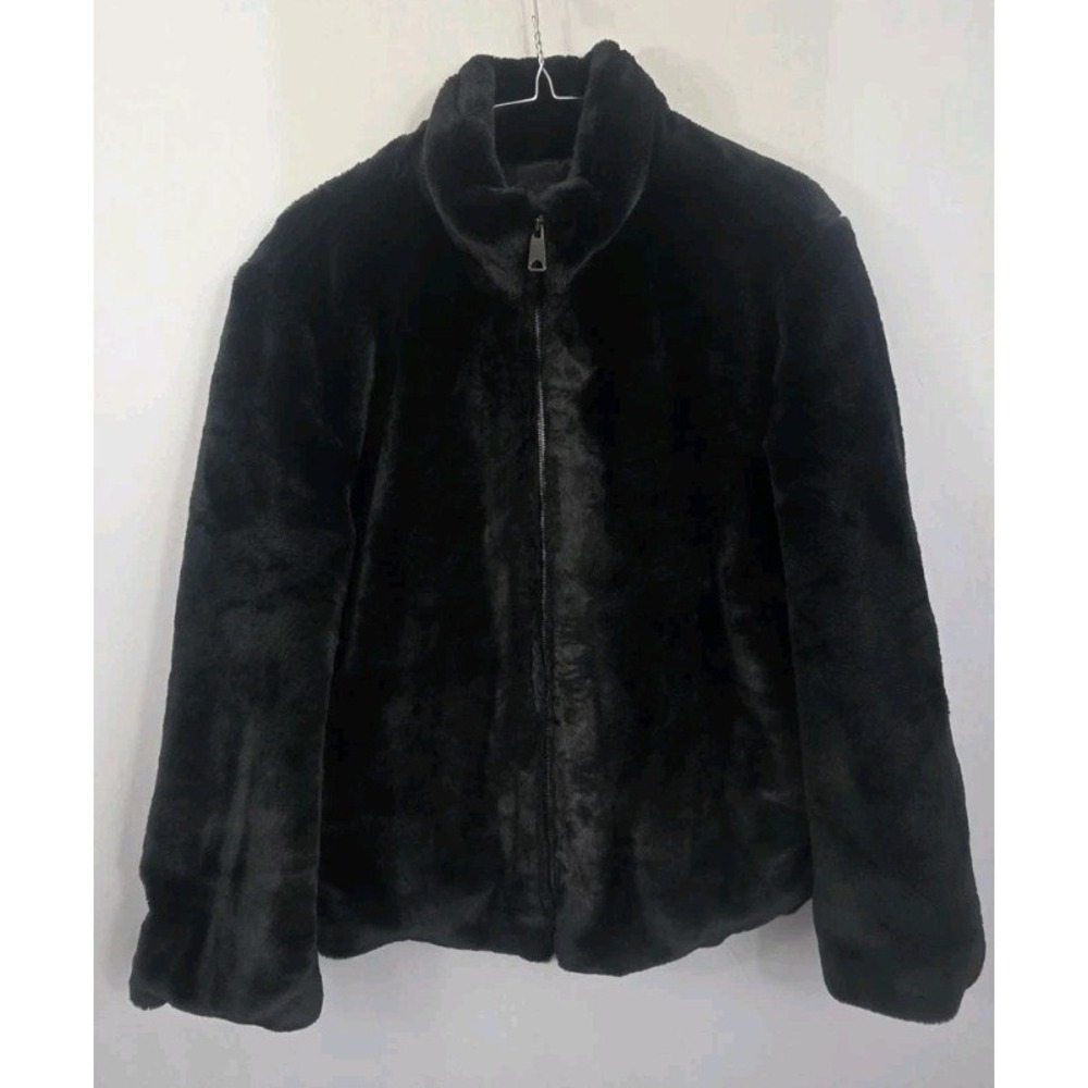 NWT Sanctuary XL Faux Fur Bomber Black Sexy Goth Dark Fairy VampRetail $129.00